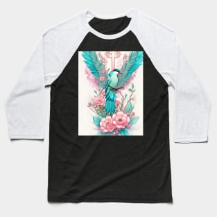 Large wing teal bird Baseball T-Shirt